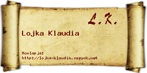 Lojka Klaudia névjegykártya